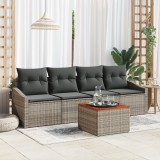 vidaXL Set Canapea Grădină 5 pcs Gri 55 x 55 x 37 cm Năut, Lemn