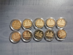 Set 10 monede 50 bani &amp;quot;Marea Unire de la 1918&amp;quot; UNC in capsule foto