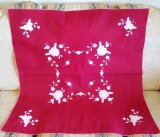 Fata de masa Vintage din bumbac cu broderie manuala tip Quilt