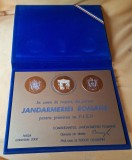 JANDARMERIEI ROMANE - in semn de respect pt primirea in F.I.E.P - Haga 2002, comandantul jandarmeriei romane General Tudor Cearapin - placheta rara