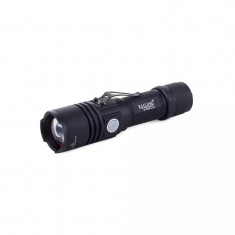 Lanterna aluminiu, cu acumulator, tactica, militara, Bailong, LED CREE XM-L T6, ZOOM, reglabila, 400 m, 3.7x15.6-16.6 cm