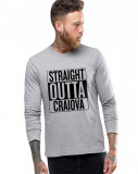 Cumpara ieftin Bluza barbati gri cu text negru - Straight Outta Craiova - S, THEICONIC