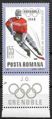 C1430 - Romania 1967 - J.O.Grenoble lei 1.55(1/7) foto