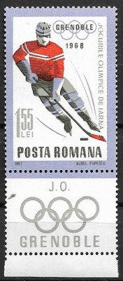 C1430 - Romania 1967 - J.O.Grenoble lei 1.55(1/7) foto