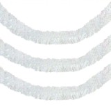 Beteală Crăciun, Tinsel, Alb, Lungime 3m, Lățime 8cm, Oem