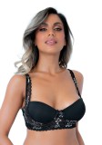 Sutien cu push-up si dantela negru Balconette Daring Intimates