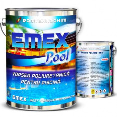 Pachet Vopsea Poliuretanica Piscina &ldquo;Emex Pool&rdquo; - Gri - Bid. 4 Kg + Intaritor - Bid. 0.8 Kg