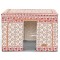 Cutie de Depozitare Pliabila, Flippy, 66 L din Bumbac si In, 52 x 42 x 39 cm, Fereastra Frontala, 2 Usi de Acces cu Fermoar Bidirectional, Cadru Metal