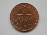 ONE PESEWA 1967 GHANA-XF