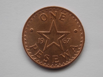 ONE PESEWA 1967 GHANA-XF foto