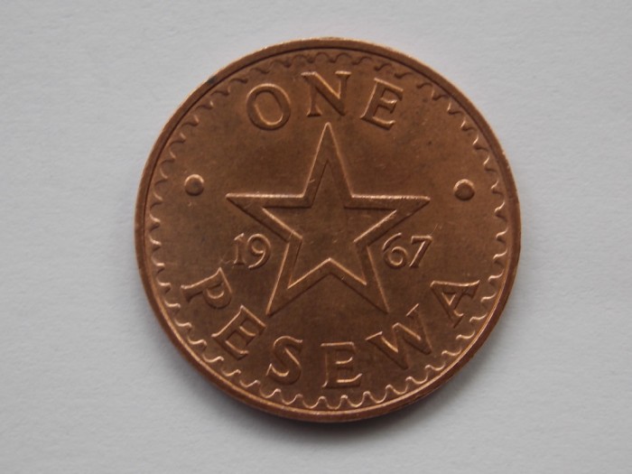 ONE PESEWA 1967 GHANA-XF