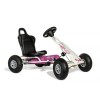 Kart cu Pedale Ferbedo Air Runner Flower, Alb/Roz, Scaun Ajustabil, Roti Pneumatice, Frana, Volan Sunete, 3-8 Ani, Fabricat in Germania