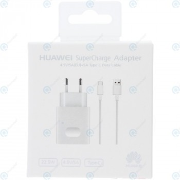 Adaptor de voiaj Huawei SuperCharge 5000mAh incl. Cablu de date USB tip C alb (Blister UE) AP81 foto