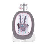 Balansoar pliabil pentru bebelusi, cu centura de siguranta si muzica, 0-12 luni, pana la 9 kg, roz