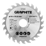 Disc fierastrau circular HM 115 x 22,23 mm, 24 dinti, pentru lemn
