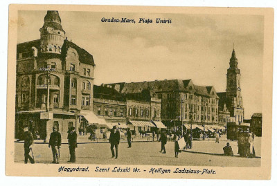 2185 - ORADEA, Market, Romania - old postcard - unused foto