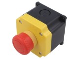 Casetă de comandă IDEC 22mm 1 buton cap ciupercă IP65 YB1W-YW1B-V4E12R-Y0