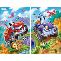 Set 2 Puzzle-uri Masini, 12 piese Larsen LRU6 B39016784 foto