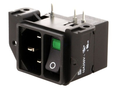 Conector Alimentare AC C14 THT 10A foto