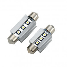 Set 2 Becuri LED Auto 360° Light C5W 41mm, Chip Osram, Canbus, 3 Leduri 250 Lm