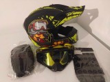 Cumpara ieftin Set Casca Moto Enduro S (55-56cm) + Ochelari + Manusi + Cagula, ABS, ECE