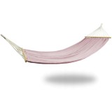 Hamac Single pentru 1 Persoana cu Bara Stabilizatoare din Lemn, Bumbac Premium, Capacitate 150kg, Dimensiuni 200x100cm, Roz, Gardenline