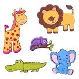 Sticker Zola&reg; perete, Jungla, 5 bucati
