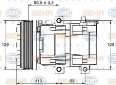 Compresor clima / aer conditionat FORD TRANSIT bus (FD, FB, FS, FZ, FC) (2000 - 2006) HELLA 8FK 351 113-391 foto