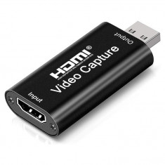 Adaptor HDMI pentru captura video de inalta calitate, conectare USB - Negru