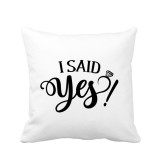 Perna personalizata decorativa, 40x40 cm, alba, Cerere in Casatorie (I said YES)