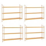 Set 4 buc raft perete Str&auml;ngn&auml;s 50x60x15cm otel portocaliu [en.casa] HausGarden Leisure