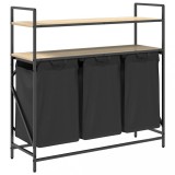 Cumpara ieftin Cos de rufe 3 compartimente cu rafturi stejar sonoma