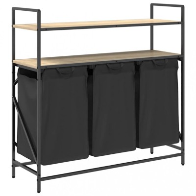 Cos de rufe 3 compartimente cu rafturi stejar sonoma foto