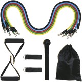 Cumpara ieftin Set de Benzi, 11 Piese pentru Antrenament Acasa - 5 Corzi Elastice Extensibile din Latex + 6 Accesorii, pentru Sala, Yoga, Pilates, Recuperare, Muschi