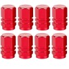 Set 8 Capace Hexagonale pentru Valva Auto, Aliaj Aluminiu, Lungime 1.8 cm, Rosu