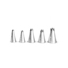 Set 5 varfuri pentru decorare (duiuri) zimtate pt patiserie, Hendi, inox foto