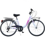 Bicicleta Dino Bikes 26" City Summertime alb