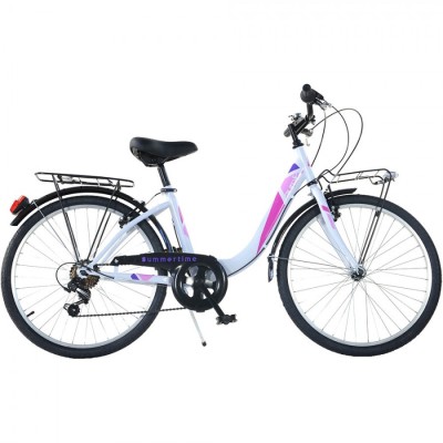 Bicicleta Dino Bikes 26&amp;quot; City Summertime alb foto