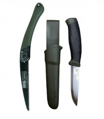 Set cutit Morakniv Companion MG (S) si fierastrau Bahco pentru bushcraft/ camping/ vanatoare foto