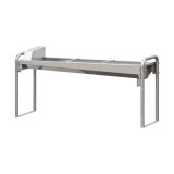 Adăpătoare Kerbl Inox, Picior Zincat, 207x60 cm, 95L, Robustă, Autocurățare, Debit 41L/min, Vaci Lapte
