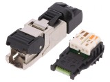 Mufă RJ45 8P8C Cat 6a Ecranat cu Capac de Protecție Aurit