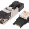 Mufă RJ45 8P8C Cat 6a Ecranat cu Capac de Protecție Aurit