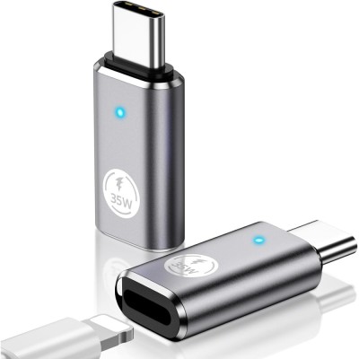 Adaptor &amp;Icirc;ncărcare Rapidă Salestore.ro&amp;reg; USB-C la Lightning, 35W, Transfer 480Mbps, Aluminiu/PVC, Unidirecțional, Argintiu foto