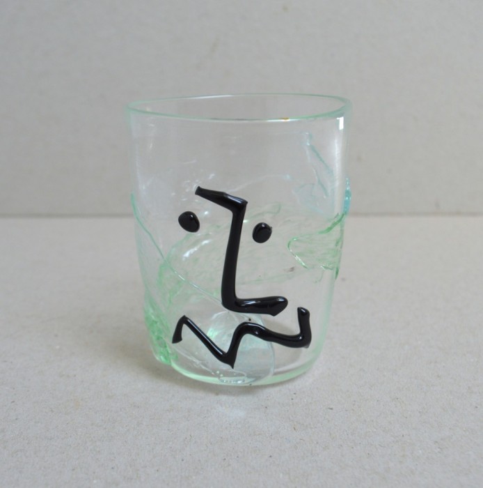 Pahar Picasso sticla manuala de Murano vintage
