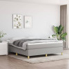 VidaXL Pat continental cu saltea, gri deschis, 160x200 cm, textil 3144530