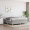 vidaXL Pat continental cu saltea, gri deschis, 160x200 cm, textil 3144530