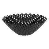 Bol Fructe, Model Impletit, Plastic, Negru, 34.5x12cm