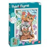 Set Pictura cu Numere AS Funny Kitties, Multicolor, 9+ Ani, Vopsele Acrilice, Carton, Rama Plastic, Pensula. Joc educativ arta creatie