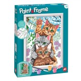 Set Pictură cu Numere, AS, Funny Kitties, Multicolor, 9+ Ani, Vopsele Acrilice, Carton Preimprimat, Ramă Plastic, Pensulă