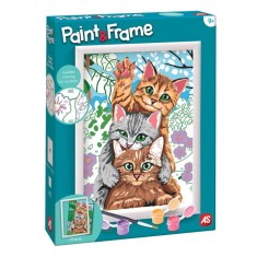 Set Pictură cu Numere, AS, Funny Kitties, Multicolor, 9+ Ani, Vopsele Acrilice, Carton Preimprimat, Ramă Plastic, Pensulă